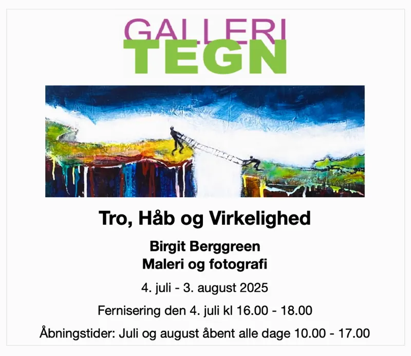 Exhibition poster for Tro, Håb og Virkelighed by Birgit Berggreen